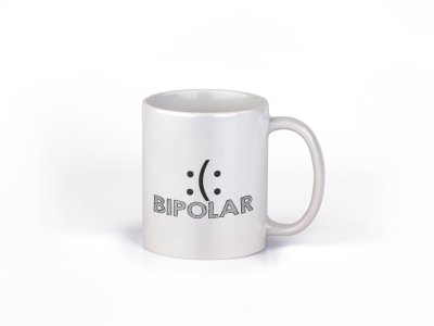 Bipolar - family themed printed ceramic white coffee and tea mugs/ cups