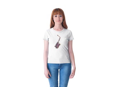 Sexaphone - White - Women's - printed T-shirt - comfortable round neck Cotton