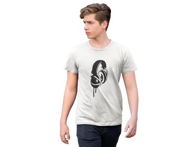 Headphone - White - Men's - printed T-shirt - comfortable round neck Cotton