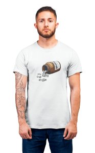 Music Notes- White - Men's - printed T-shirt - comfortable round neck Cotton