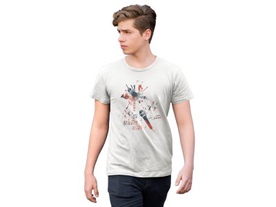 Music mania - White - Men's - printed T-shirt - comfortable round neck Cotton