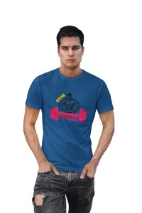 Gym, Power, Fitness, Round Neck Gym Tshirt (Blue Tshirt) - Clothes for Gym Lovers - Suitable for Gym Going Person - Foremost Gifting Material for Your Friends and Close Ones