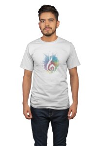 Musical Background instrument- White - Men's - printed T-shirt - comfortable round neck Cotton