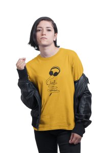 Lost In Music-Yellow - Women's - printed T-shirt - comfortable round neck Cotton