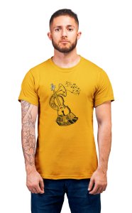 Muiscal instrument -Yellow - Men's - printed T-shirt - comfortable round neck Cotton