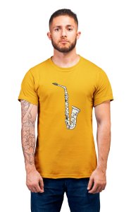 Sexaphone -Yellow - Men's - printed T-shirt - comfortable round neck Cotton