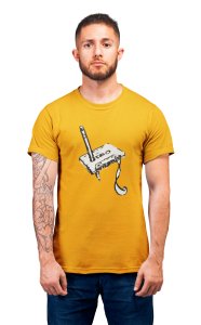 Caset -Yellow - Men's - printed T-shirt - comfortable round neck Cotton-Yellow - Men's - printed T-shirt - comfortable round neck Cotton
