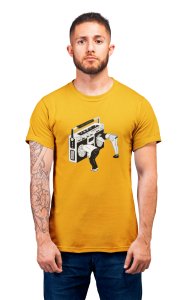 People Stuck In Radio -Yellow - Men's - printed T-shirt - comfortable round neck Cotton