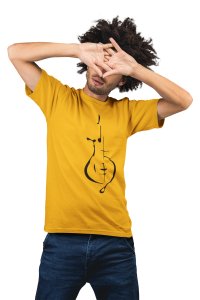 Muiscal instrument-Yellow - Men's - printed T-shirt - comfortable round neck Cotton