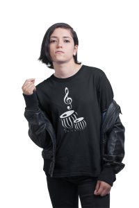 Tabla - Black - Women's - printed T-shirt - comfortable round neck Cotton