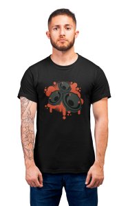 Music Base-Black- Men's - printed T-shirt - comfortable round neck Cotton