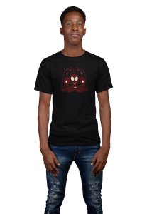 Speaker with ghost -Black- Men's - printed T-shirt - comfortable round neck Cotton