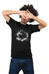 Music -Black- Men's - printed T-shirt - comfortable round neck Cotton