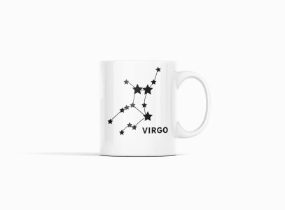 Virgo stars- zodiac themed printed ceramic white coffee and tea mugs/ cups for astrology lovers