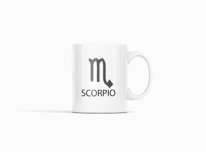 Scorpio - zodiac themed printed ceramic white coffee and tea mugs/ cups for astrology lovers