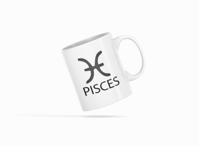 Pisces - zodiac themed printed ceramic white coffee and tea mugs/ cups for astrology lovers