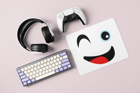 Wink Emoji- Emoji Printed Mousepad For Emoji Lovers