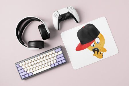Holding a Mobile Emoji- Emoji Printed Mousepad For Emoji Lovers