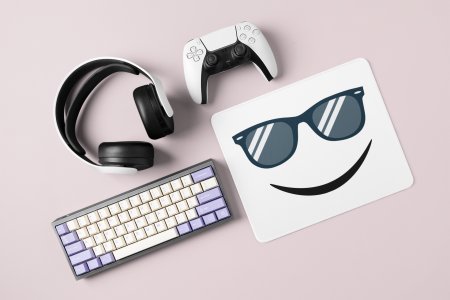 Cool Glasses, Frecky Smile Emoji- Emoji Printed Mousepad For Emoji Lovers