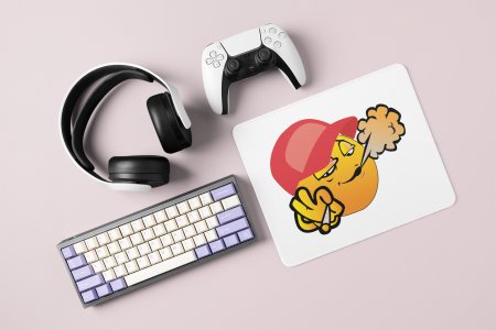 Puffing Weed Emoji Printed- Emoji Printed Mousepad For Emoji Lovers