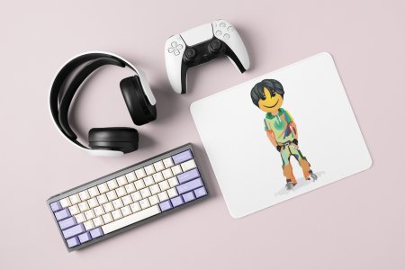 A Young Standing Emoji Boy- Emoji Printed Mousepad For Emoji Lovers