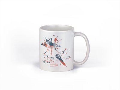 Music Mania- music themed printed ceramic white coffee and tea mugs/ cups for music lovers