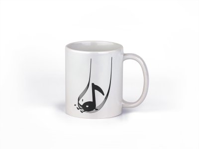 Musical notes- music themed printed ceramic white coffee and tea mugs/ cups for music lovers