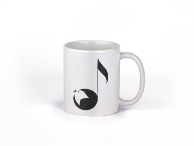 Musical instrument note- music themed printed ceramic white coffee and tea mugs/ cups for music lovers