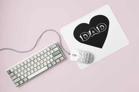 Dad text in heart - Printed Mousepad