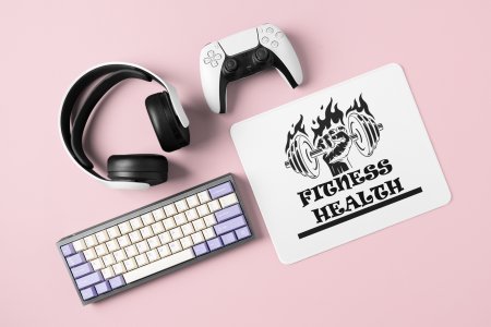 Fitness Health, Fist In Fire - Printed Mousepads For Gym Lovers
