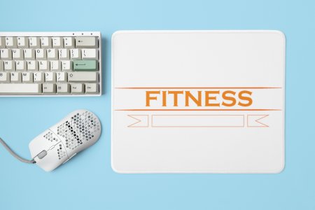Fitness, (BG Orange) - Printed Mousepads For Gym Lovers