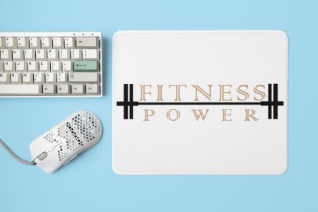 Fitness Power, (BG Orange) - Printed Mousepads For Gym Lovers