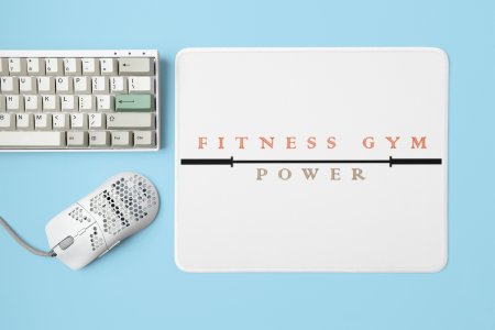 Fitness Gym Power, (BG Orange) - Printed Mousepads For Gym Lovers