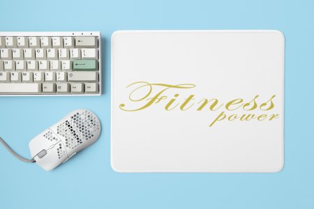 Fitness Power, Cursive Handwriting - Printed Mousepads For Gym Lovers