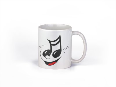 Eighth node (music node) - music themed printed ceramic white coffee and tea mugs/ cups for music lovers