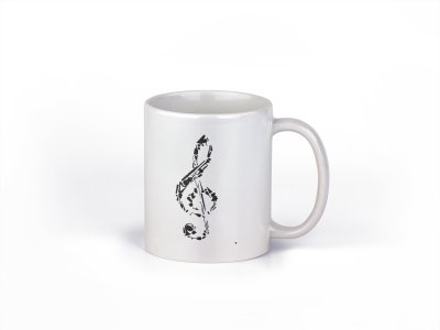 Musical note- music themed printed ceramic white coffee and tea mugs/ cups for music lovers