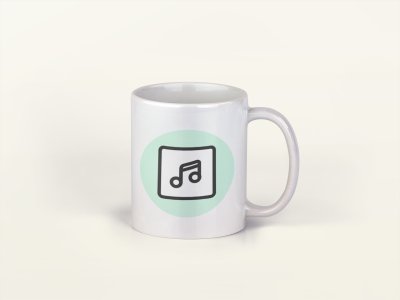 Slanted beamed- music themed printed ceramic white coffee and tea mugs/ cups for music lovers