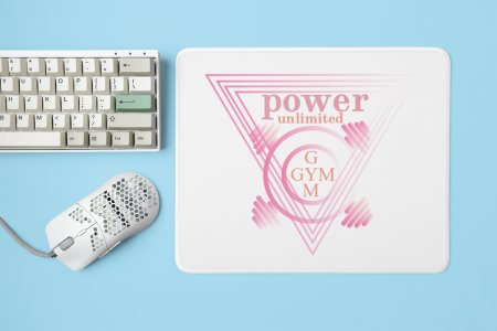 Power Unlimited, (BG Pink) - Printed Mousepads For Gym Lovers