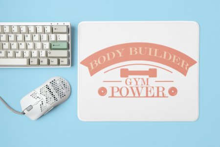 Body Builder, Gym Power,(BG Orange) - Printed Mousepads For Gym Lovers