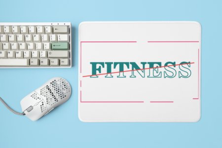 Fitness Text written In Box - Printed Mousepads For Gym Lovers