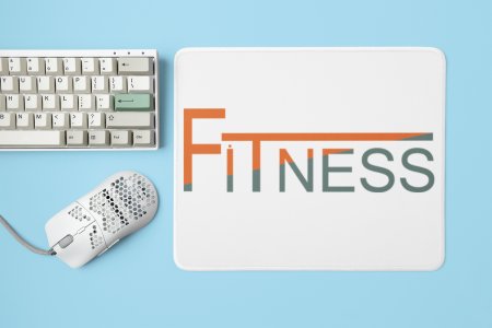 Fitness, (BG Orange and Grey) - Printed Mousepads For Gym Lovers
