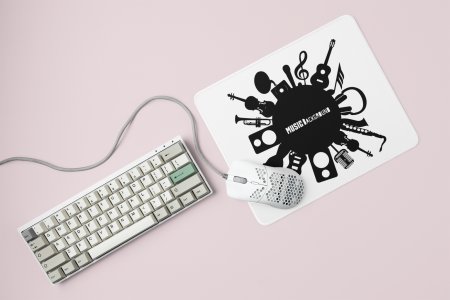 Music background (BG Black ) Printed Mousepads For Music Lovers