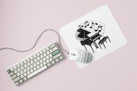 Piano with Musical Slanted beamed Printed Mousepads For Music Lovers