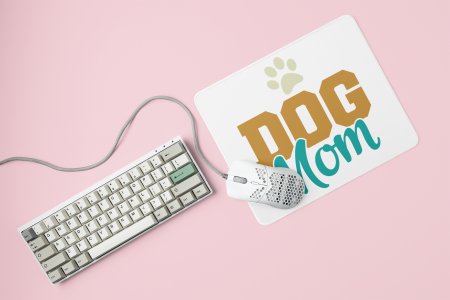 Dog mom Yellow blue Text-printed Mousepads for pet lovers