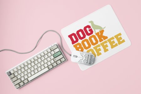 Dog book and coffee -printed Mousepads for pet lovers