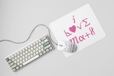 I love math (BG Pink)- Printed Mousepads For Mathematics Lovers