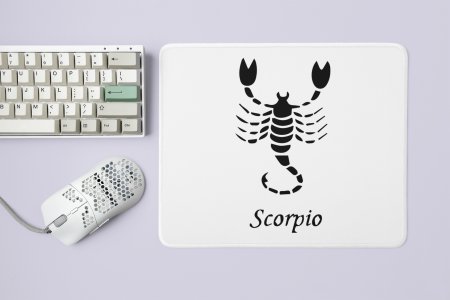 Scorpio symbol (BG Black)- Zodiac Sign Printed Mousepads For Astrology Lovers