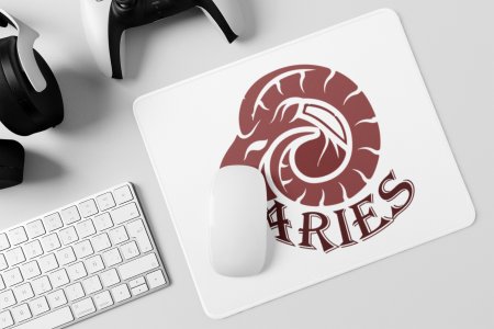 Aries symbol, (BG chocolate) - Zodiac Sign Printed Mousepads For Astrology Lovers