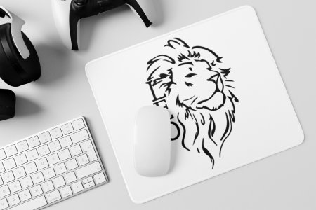 Lion, Black Liner - Zodiac Sign Printed Mousepads For Astrology Lovers