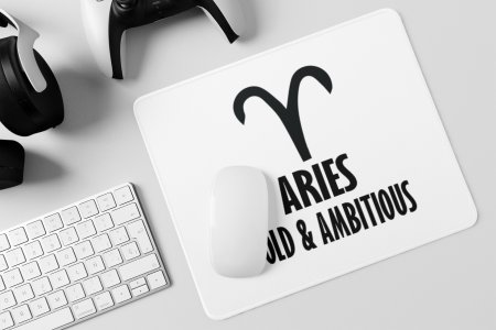 Aries, bold and ambitious - Zodiac Sign Printed Mousepads For Astrology Lovers